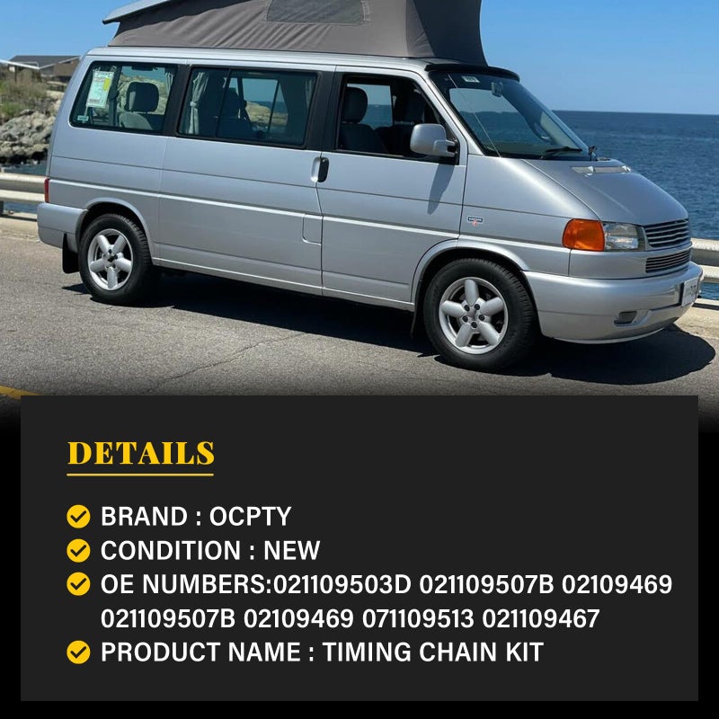 OCPTY Timing Chain Kit fit 1999-2000 for Volkswagen EuroVan 2.8L1999-2002 for Volkswagen Golf 2.8L 1999-2002 for Volkswagen Jetta 2.8L 1999-2000 for VW EuroVan 2.8L 1999-2002 for VW Golf Jetta 2.8L - Image 4